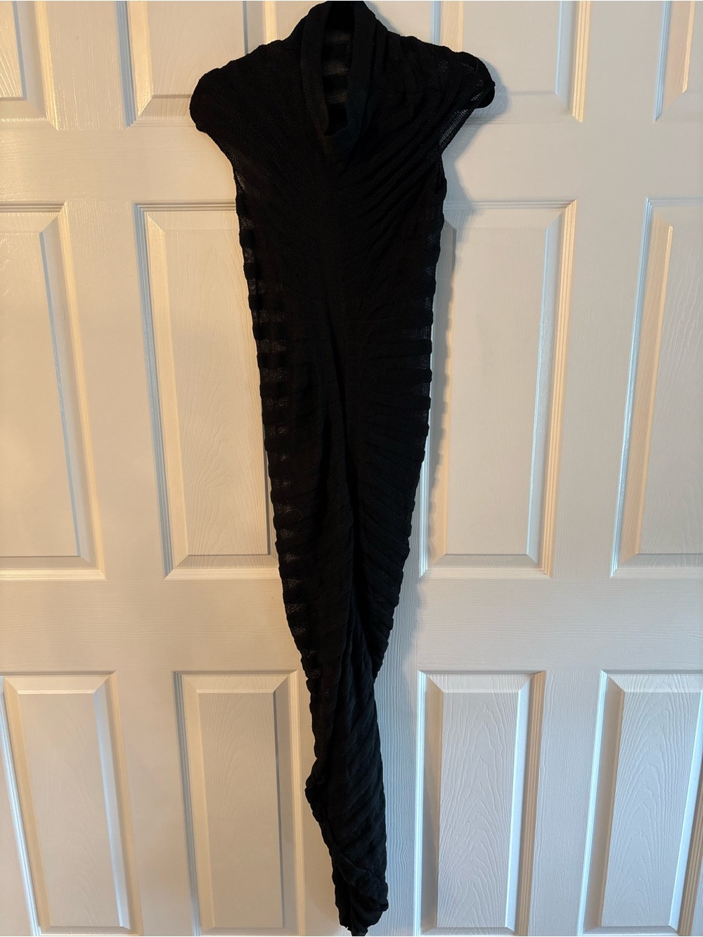 Black Women's Draped Knit Dress
